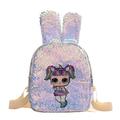 Chinatera Women Backpack Fashion Sequins Rabbit Ear Cartoon Travel Schoolbag (Silver)
