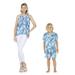 Matching Mother Son Hawaiian Luau Outfit Top Shirt in Neon Sunset