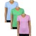 3-Pack Women's V-Neck Short Sleeve Basic Tee (S-3XL)