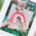 Wisremt Nordic Kids Room Rainbow Hanging Decoration Macrame Rainbow Keychains Child Room Decoration Boho Cotton Rope Wallet Decoration