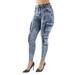 Women's Juniors/Plus Size High Waist Cargo Denim Joggers Pants