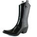 DailyShoes Cowboy Black Solid Prints High Heel Rain Boots,Size 9,9 B(M) US