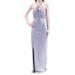 Calvin Klein NEW Gray Crossed Halter Women's Size 6 Evening Gown
