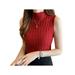 Kernelly Women's Sleeveless Slim Fit Mock Turtleneck Knit Pullover Sweater Stretch Basic T Shirt Tank Tops