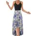 Mchoice Women's Maxi Dress Fashion Casual V-Neck Criss Cross Backless Sleeveless Strap Open Back Â Print Dress Plus Size Summer Dress