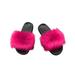 Fangasis Women's Fur Slides Slipper Sandals Faux Fuzzy Slides Fluffy Sandals Open Toe Indoor/Outdoor Shose