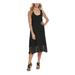 DKNY Womens Mixed Media Scoop Neck Casual Dress