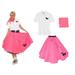 Plus Size 3 pc - 50's Poodle Skirt Outfit - Hot Pink / 3X