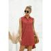 New Women's Summer Casual Dress Lapel Neck Button Split Tank Shirt Dress Solid Color Sleeveless Irregular Dresses