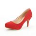 Dream Pairs Women's New Classic Elegant Party Wedding Shoes Versatile Low Stiletto Heel Dress Platform Pumps Shoes Tiffanny Red Size 10