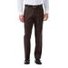 Mens Haggar Premium No-Iron Khaki Stretch Classic-Fit Flat-Front Expandable Waist Pants Chocolate