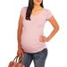 Maternity Short Sleeve Scoop Neck Tee With Flattering Side Ruching--Available in Plus Sizes
