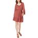 Michael Kors Womens Smock Neck Tiered Dress