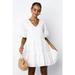 Women's Fashion V-neck Short Sleeve Plain Hem Layered Dress