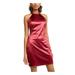 CRYSTAL DOLLS Womens Burgundy Sleeveless Halter Short Sheath Party Dress Size 9