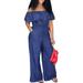 Loliuicca Women Casual Overalls Bodycon Jumpsuit Jean Denim Romper Trouser Pants Plus Size M-4XL