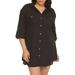 Wearabouts Plus Solid Button Down Cover-Up