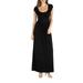 24/7 Comfort Apparel Women's Maxi Dress with Round Neck and Empire Waist