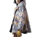 AngelBee Women Winter Autumn Hooded Coats Outwears Geometric Printed Jackets (M)