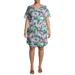 Terra & Sky Women's Plus Size Scoop Neck Printed T-Shirt Dress