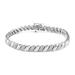 Shop LC White Diamond Bracelet 925 Sterling Silver Rhodium Over Gifts Size 7.25" Ct 0.5