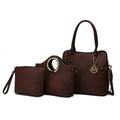 MKF Collection Allura 3 PC Womenâ€™s Fashion Handbag Set Woven Tote Shoulder Bag with Clutch and Makeup Bag by Mia K.