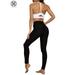 Luxtrada Women Fitness High Waist Yoga Compression Leggings Fitness Sports Pants Active Wear Ladies Push Up Pants Running Jogging Long Workout Trousers Gym Exercise