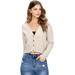 Love Tree Women's Juniors Cozy Soft Crop Cardigan Top (L, Oatmeal)