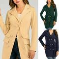 WomenÂ´s Double-breasted Dress Coat Winter Long Sleeve Jacket Outerwear S-2XL