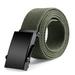 Durable Canvas Military Web Belt Solid Black Metal Roller Buckle