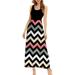 Plus Size Women Sleeveless Dress Ladies Casual Long Maxi Dress Stripes Sun Dress V Neck Loose Boho Dresses