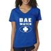 True Way 1178 - Women's V-Neck T-Shirt Bae Watch Lifeguard Parody Logo 2XL Royal Blue