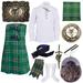 Scottish Kilts Outfit Set Irish tartan with Harp Accessories 10 pcs