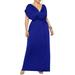UKAP Women Plus Size V Neck Dress Summer Casual Loose Long Maxi Dresses Short Sleeve Beach Party Sundress