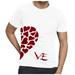 MIARHB Men Couples Lover Valentine's Day Short Sleeve Love Letter Print T Shirts Tops Short Sleeve Shirt Short Sleeve Shirt