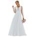 Ever-Pretty Women's Plus Size V Neck Wedding Party Bridal Dress 00230 White US14