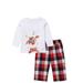 LA HIEBLA Family Christmas Cute Deer Long Sleeve 2 Piece Homewear Sleepwear