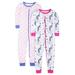 Little Star Organic 100% organic cotton footless stretchies pajamas, 2-pack (baby girls and toddler girls)