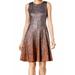 MSK NEW Silver Coral Womens Size 18 Glitter Ombre Pleated Sheath Dress