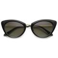 Womens Classic Oval Shape Metal Temple Mod Fashion Cat Eye Sunglasses