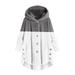 Lanhui Women's Plus Size Button Plush Tops Hooded Loose Cardigan Wool Coat Winter Jacket