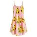 dresses summer dress for women Fashion Women Slash Neck Sleeveless Draped Sunflower Print Strap Mini Dress