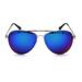 Mens Classic Color Mirror Lens Officer Cop Metal Rim Sunglasses Silver Teal Mirror