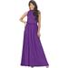 KOH KOH Long Sleeveless Bridesmaid Wedding Party Guest Summer Flowy Casual Brides Formal Evening Sexy Halter Neck Maxi Dress Gown For Women Lavender Purple Medium US 8-10 NT012