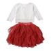 Gupgi Toddler Kids Baby Girl Shirt Top Tulle Tutu Skirt Dress Outfit