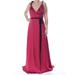 FAME AND PARTNERS Womens Burgundy Darted Spaghetti Strap V Neck Full-Length Empire Waist Formal Dress Size 18