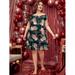 Women's Plus Size Ruffle Trim Floral Print Night Dress