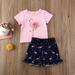 2020 New 2Pcs Kids Baby Girl Flamingos T-shirt Shorts Pants Outfit Clothes Set Sunsuit