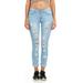 Cover Girl Denim Ripped Jeans for Women Juniors Distressed Slim Fit Skinny Jeans Size 11\12 Baby Blue