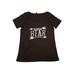 Women's Black "Grandma Bear" Print Scoop Neck Short Sleeve Cotton T-Shirt